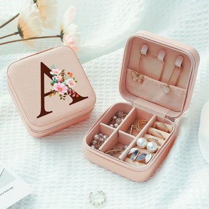 Customized Jewelry Box with Letter Name Jewelry Storage Box Ideal Gift for Mom Bridesmaid Friend Travel Accessories