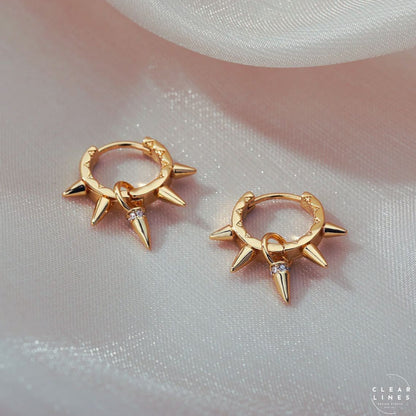 Neo Gothic Spike Rivet Hoop Earring - Cleanlinesjewelry