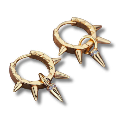 Neo Gothic Spike Rivet Hoop Earring - Cleanlinesjewelry