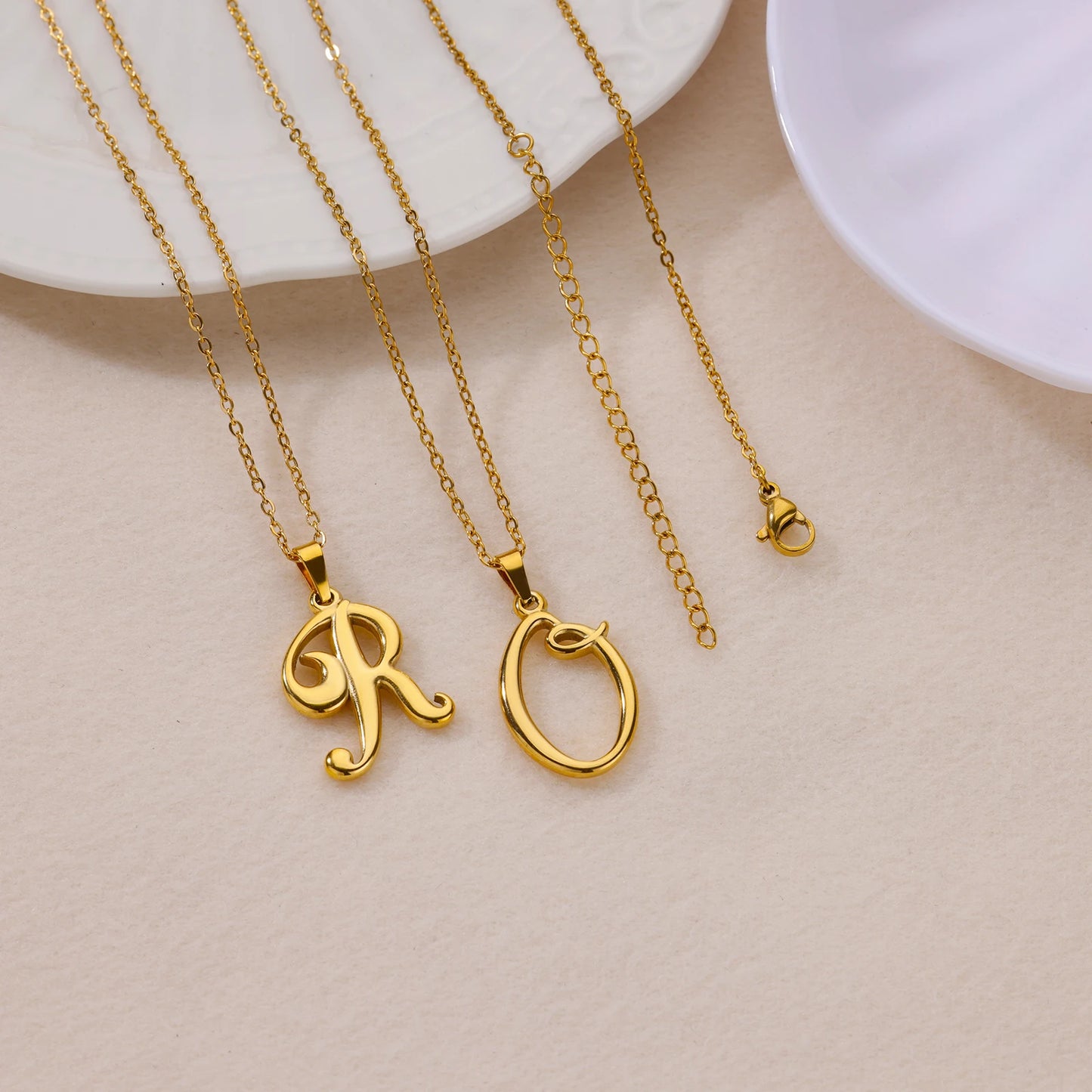 Initials Necklaces for Women Gold Color Chains Letter Necklaces Alphabet Pendant Stainless Steel Jewelry Free Shipping collar