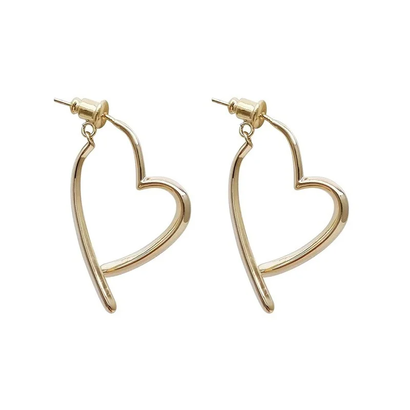 New Love Earrings Gold Heart Drop Silver Earring for Her Y2K Jewelry